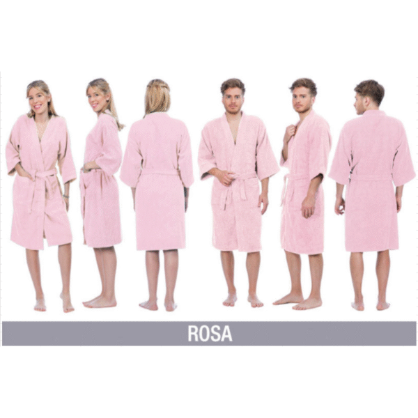 BATA  DE TOALLA  TALLE L ROSA