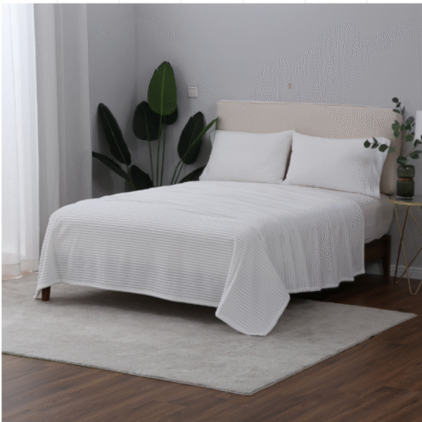 FRAZADA PESADA JACQUARD KING BLANCA