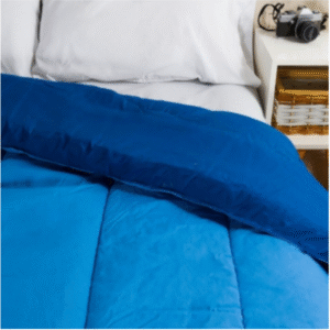 EDREDON REVERSIBLE LISO 1 1/2 PLAZAS AZUL