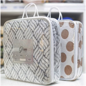 FRAZADA MICROFOBRA 2 1/2 DISEÑO DOTS BEIGE