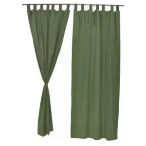 CORTINA LARGA  MADRAS VERDE MUSGO