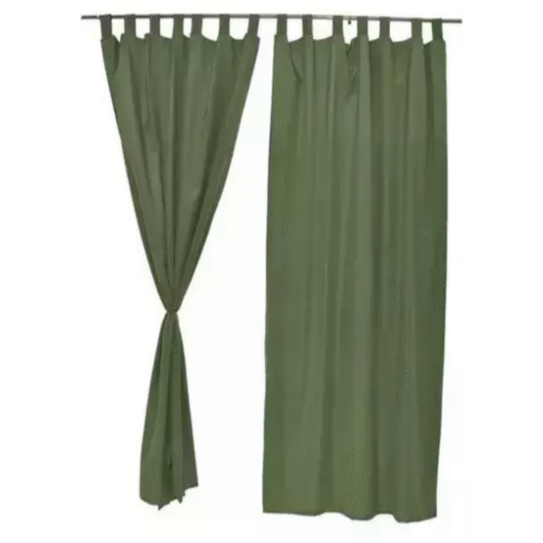 CORTINA LARGA  MADRAS VERDE MUSGO