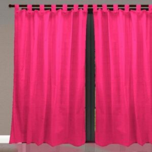CORTINA LARGA  MADRAS ROSA CHICLE