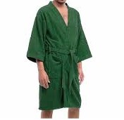 BATA  DE TOALLA  TALLE L VERDE OSCURO