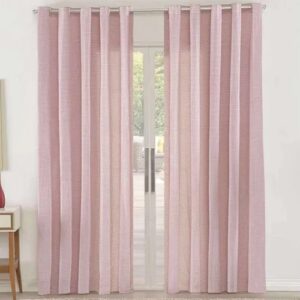 CORTINA LARGA  MADRAS ROSA Y BLANCO