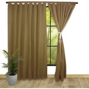 CORTINA LARGA  MADRAS BEIGE