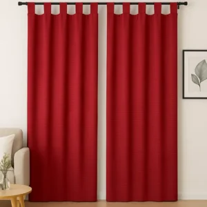 CORTINA LARGA  MADRAS LADRILLO