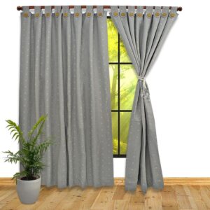 CORTINA LARGA  MADRAS GRIS PERLA