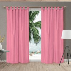 CORTINA LARGA  MADRAS ROSA