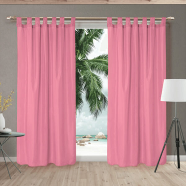 CORTINA LARGA  MADRAS ROSA